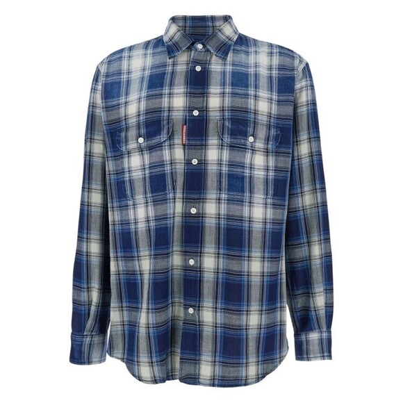 Dsquared2 Checked Blue Long-Sleeve Shirt - NWT